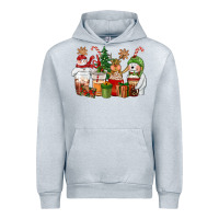 Heather Grey christmas polar bear reindeer and snowman coffee c Urban Hoodie - CowGirlArtShop