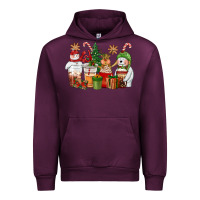 Mauve Wine christmas polar bear reindeer and snowman coffee c Urban Hoodie - CowGirlArtShop