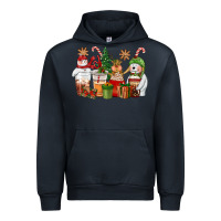 Navy christmas polar bear reindeer and snowman coffee c Urban Hoodie - CowGirlArtShop