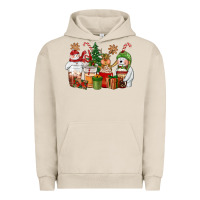 Pigment French Oak christmas polar bear reindeer and snowman coffee c Urban Hoodie - CowGirlArtShop
