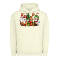 Pigment Pistachio christmas polar bear reindeer and snowman coffee c Urban Hoodie - CowGirlArtShop