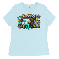 Baby Blue sewing life western Ladies Tee - texasbilliewilder