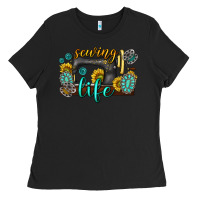 Black sewing life western Ladies Tee - texasbilliewilder