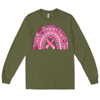 Army Green breast cancer awareness rainbow Long Sleeve Tee - Jasminsmagicworld