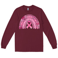 Burgundy breast cancer awareness rainbow Long Sleeve Tee - Jasminsmagicworld