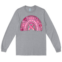 Heather Grey breast cancer awareness rainbow Long Sleeve Tee - Jasminsmagicworld