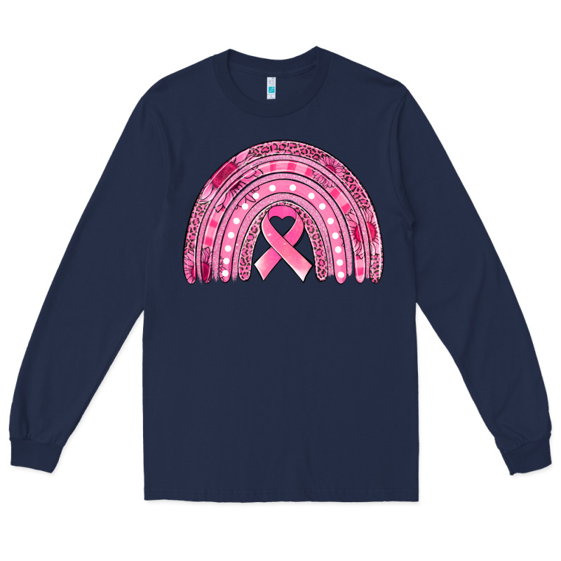 Breast Cancer Awareness Rainbow Long Sleeve Tee by Jasminsmagicworld | Teevron