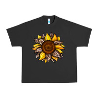 Pigment Black sunflower leopard Urban Heavy Tee - JahusDesignShop