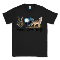 Black Peace Love Wolf Classic Tee - LillyAllenDesigns