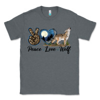 Charcoal Heather Peace Love Wolf Classic Tee - LillyAllenDesigns
