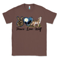 Chestnut Peace Love Wolf Classic Tee - LillyAllenDesigns