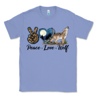 Colony Blue Peace Love Wolf Classic Tee - LillyAllenDesigns