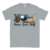 Heather Grey Peace Love Wolf Classic Tee - LillyAllenDesigns