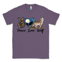 Lavender Peace Love Wolf Classic Tee - LillyAllenDesigns