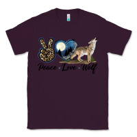 Plum Peace Love Wolf Classic Tee - LillyAllenDesigns
