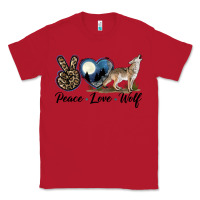 Red Peace Love Wolf Classic Tee - LillyAllenDesigns