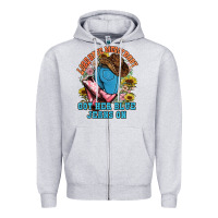 Heather Grey lord have mercy baby got her blue jeans on Zipper Hoodie - NancyCooperArtShop