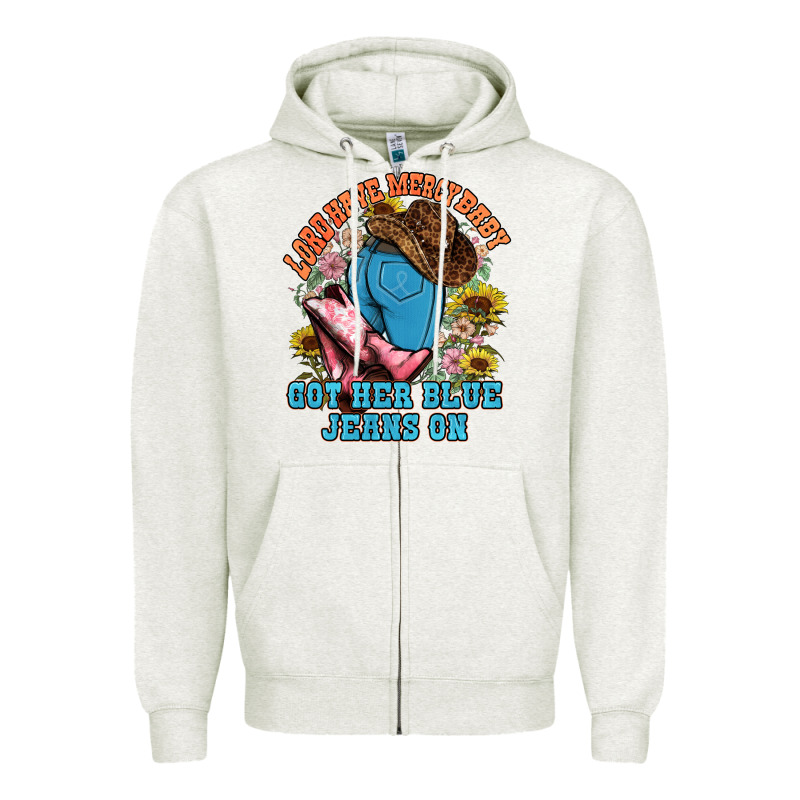 Lord Have Mercy Baby Got Her Blue Jeans On Zipper Hoodie by NancyCooperArtShop | Teevron