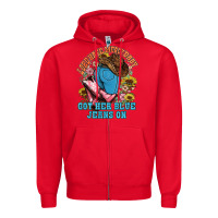 Red lord have mercy baby got her blue jeans on Zipper Hoodie - NancyCooperArtShop