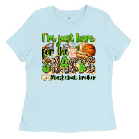Baby Blue im just here for the snacks basketball brother Ladies Tee - Zillion Design Studio