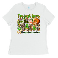 White im just here for the snacks basketball brother Ladies Tee - Zillion Design Studio