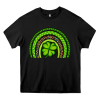 Black St. Patrick's Day Shamrock Rainbow Heavy Core Tee - Artiststas