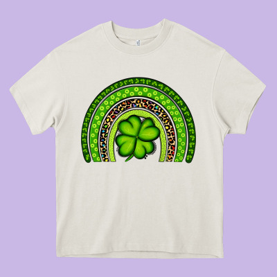 St. Patrick's Day Shamrock Rainbow Heavy Core Tee Designed By Artiststas