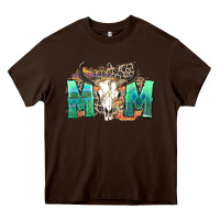 Chocolate Brown mom with bull skull Heavy Core Tee - Zillion Design Studio