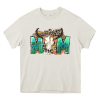 Cream mom with bull skull Heavy Core Tee - Zillion Design Studio
