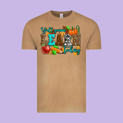 Y'all Gonna Learn Today Pumpkin And Pen Vintage Tee Designed By Adodesignshop