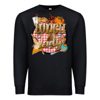 Black fall  lunch lady Premium Sweatshirt - BarkalooDesign