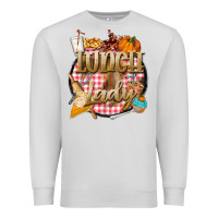 Dove Grey fall  lunch lady Premium Sweatshirt - BarkalooDesign