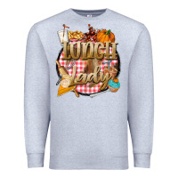Heather Grey fall  lunch lady Premium Sweatshirt - BarkalooDesign