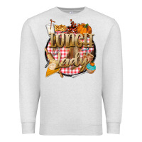 Oatmeal Heather fall  lunch lady Premium Sweatshirt - BarkalooDesign