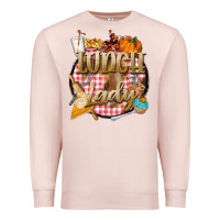Pale Pink fall  lunch lady Premium Sweatshirt - BarkalooDesign