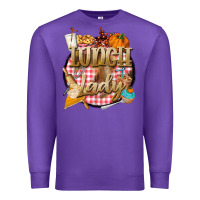 Purple fall  lunch lady Premium Sweatshirt - BarkalooDesign
