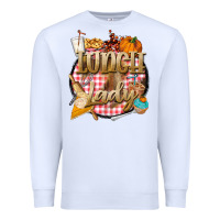 White fall  lunch lady Premium Sweatshirt - BarkalooDesign