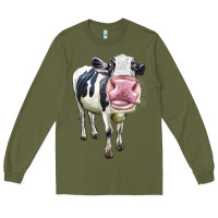 Army Green Cute Holstein Long Sleeve Tee - LillyAllenDesigns