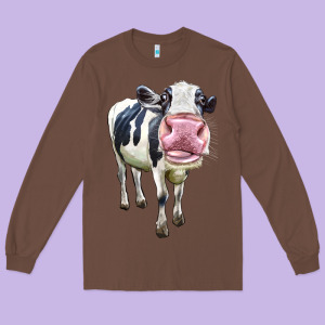 Cute Holstein Long Sleeve Tee Designed By Lillyallendesigns