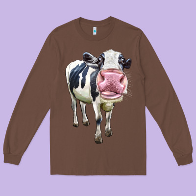 Cute Holstein Long Sleeve Tee Designed By Lillyallendesigns