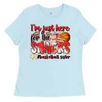 Baby Blue im just here for the snacks basketball sister Ladies Tee - Zillion Design Studio