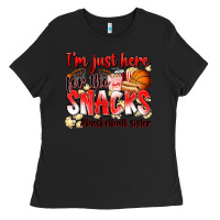 Black im just here for the snacks basketball sister Ladies Tee - Zillion Design Studio
