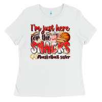 White im just here for the snacks basketball sister Ladies Tee - Zillion Design Studio