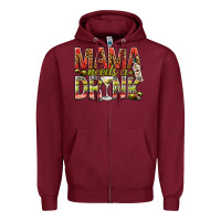 Burgundy mama needs a drink Zipper Hoodie - NancyCooperArtShop
