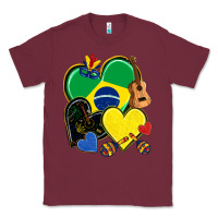 Burgundy brazil hearts Classic Tee - NancyCooperArtShop