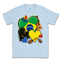 Dusty Blue brazil hearts Classic Tee - NancyCooperArtShop