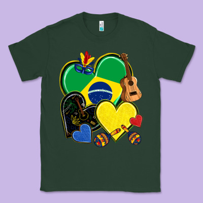Brazil Hearts Classic Tee Designed By Nancycooperartshop