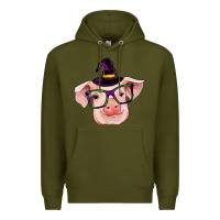 Army Green pig with halloween Premium Hoodie - RanaPortraitStore