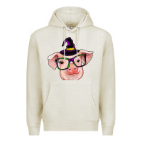 Oatmeal Heather pig with halloween Premium Hoodie - RanaPortraitStore