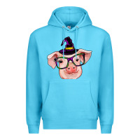 Ocean Blue pig with halloween Premium Hoodie - RanaPortraitStore